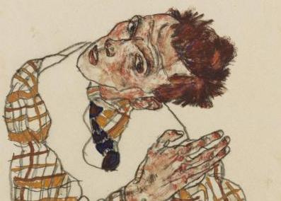 egon schiele saint painting poster